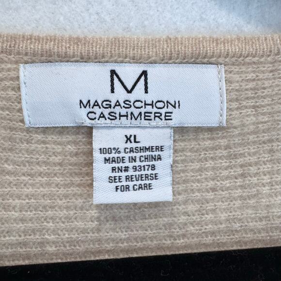 Magaschoni Cashmere Sweater XL Beige Cream Pullover Knit sweater Quiet Luxury - Picture 4 of 4